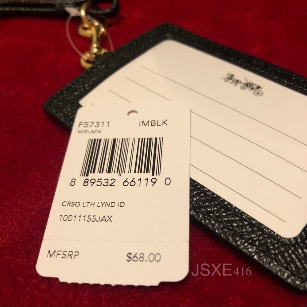 NWT - Coach ID Lanyard Card Holder - Black & Gold - Picture 8 of 8